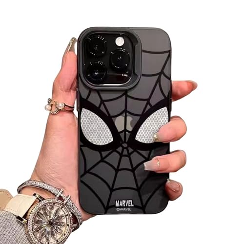 YAAYAGO Spider Man Handyhülle für iPhone 15 Hülle Spider Mann Staubdes USB -Kabel -Lade -Kopfwickler -Schutzhülle Für iPhone 18/20W-Transparent schwarz-Für iPhone 14 von YAAYAGO