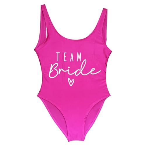 YAAYAGO Team Bride Swimsuit S-3Xl Team Braut Einkeiles Badeanzug Squad Women Badelorette Party Badeanzug-Lila-S von YAAYAGO