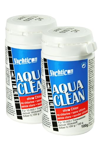 YACHTICON Aqua Clean AC 10.000 ohne Chlor 100g für 10000 Liter | Wasseraufbereiter Wohnmobil Yacht Camping | Konservierung, 200 gr von YACHTICON