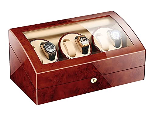 Uhren-Display-Box, Uhrenbeweger für Automatikuhren mit leisen Motoren, Klavierlack und flexiblen Uhrenkissen, großes Fassungsvermögen, passend für Damen- und Herrenuhren (Farbe: C, Größe: 8+9) (C 6+7 von YAGFYg