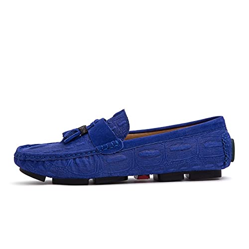 YAGFYg Herren-Loafer-Schuhe mit Krokodildruck, einfarbig, Quaste, Leder, rutschfest, leicht, bequem, Party-Slipper von YAGFYg