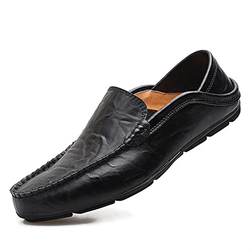 YAGFYg Loafer-Schuhe, Fahr-Mokassins für Herren, atmungsaktiv, leicht, Fahr-Loafer, lederbeständig, leicht, rutschfest, Flacher Absatz, Flexibles Fahren von YAGFYg