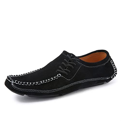 YAGFYg Loafer-Schuhe, Mokassins für Herren, Wildleder-Vamp, runde Zehennahtdetails, atmungsaktiv, flexibel, widerstandsfähig, rutschfest, leicht, für den Außenbereich von YAGFYg