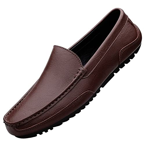 YAGFYg Loafer für Herren, Mokassins, Schuhe, einfarbig, einfaches Leder, flexibel, rutschfest, bequem, Party, modisch, Slip-on von YAGFYg