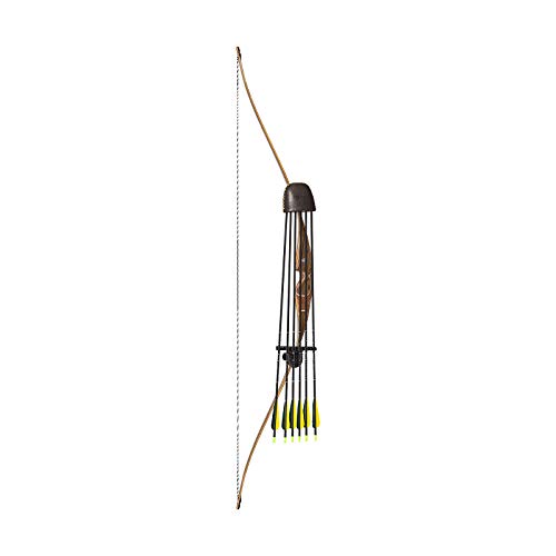 YAK Archery Bogenschießen Traditioneller Anbauköcher aus Leder für 6 Pfeile Langbogen, Recurvebogen, Jagdrecurvebogen (Hellbraun) von YAK Archery