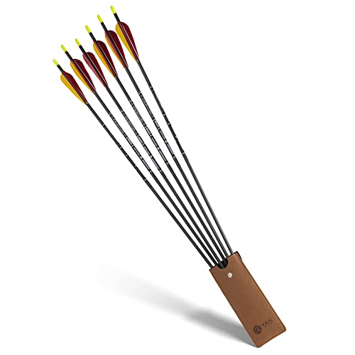YAK Archery Mini-Köcher und Bogenhalter - Leder-Filz-Kombination, Für 6-8 Pfeile, Gürtelschlaufe, Flexibler Metallschaft von YAK Archery