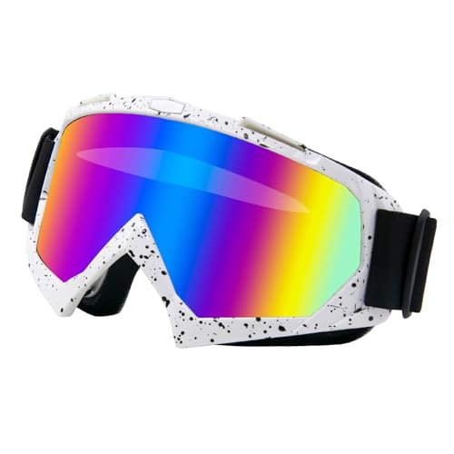 YAMEIZE Motocross Brille Damen Herren OTG Schneebrille Anti Fog UV Schutzbrille Skifahren Radfahren Snowboard Motorrad Racing MX Fahrbrille von YAMEIZE