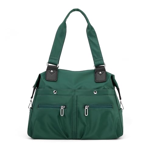 YANAIER Damen Handtasche Schultertasche Leicht Multi-Taschen Umhängetasche Shopper Tasche für Lässige Reisen Schule Grün von YANAIER