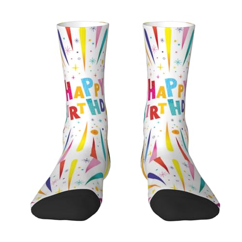 YANDM Alles Gute zum Geburtstag, Crew-Socken, Kompressionssocken, lässige, neuartige Sportsocken für Unisex von YANDM