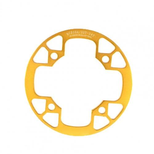 YANHAO Speed Kettenblatt 104BCD Mountain Bicycle Crank Protector Rennrad Kettenrad Rad Kettenblatt Positive Negative Zahn Einzelscheiben Schutzabdeckung MTB Reparaturteile (Color : Golden A) von YANHAO