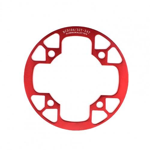 YANHAO Speed Kettenblatt 104BCD Mountain Bicycle Crank Protector Rennrad Kettenrad Rad Kettenblatt Positive Negative Zahn Einzelscheiben Schutzabdeckung MTB Reparaturteile (Color : Red A) von YANHAO