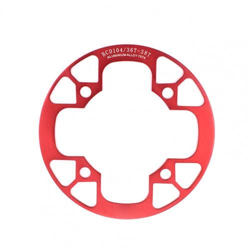 YANHAO Speed Kettenblatt 104BCD Mountain Bicycle Crank Protector Rennrad Kettenrad Rad Kettenblatt Positive Negative Zahn Einzelscheiben Schutzabdeckung MTB Reparaturteile (Color : Red B) von YANHAO