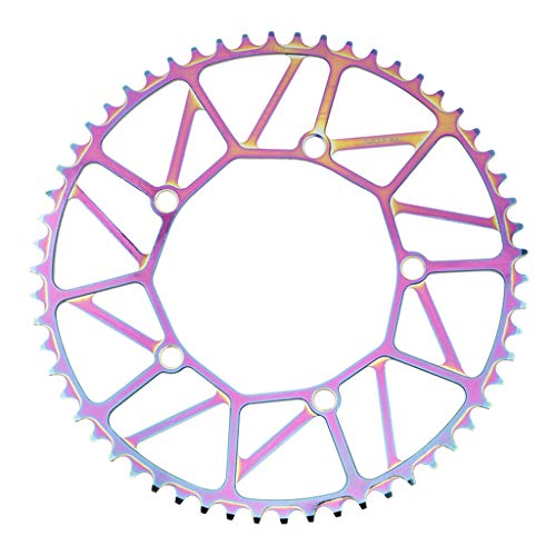 YANHAO Speed Kettenblatt 130BCD-Faltradkettenkettenring schmales breites Kettenrad für 9 10 11 Geschwindigkeit 46T 48T 52T 54T 56T 58T Faltbares Fahrrad MTB Reparaturteile (Color : Colorful 48T) von YANHAO