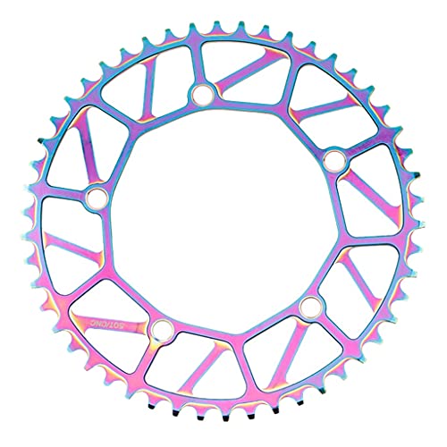 YANHAO Speed Kettenblatt 130BCD-Faltradkettenkettenring schmales breites Kettenrad für 9 10 11 Geschwindigkeit 46T 48T 52T 54T 56T 58T Faltbares Fahrrad MTB Reparaturteile (Color : Colorful 50T) von YANHAO