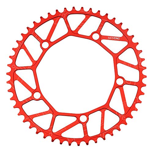 YANHAO Speed Kettenblatt 130BCD-Faltradkettenkettenring schmales breites Kettenrad für 9 10 11 Geschwindigkeit 46T 48T 52T 54T 56T 58T Faltbares Fahrrad MTB Reparaturteile (Color : Red 56T) von YANHAO