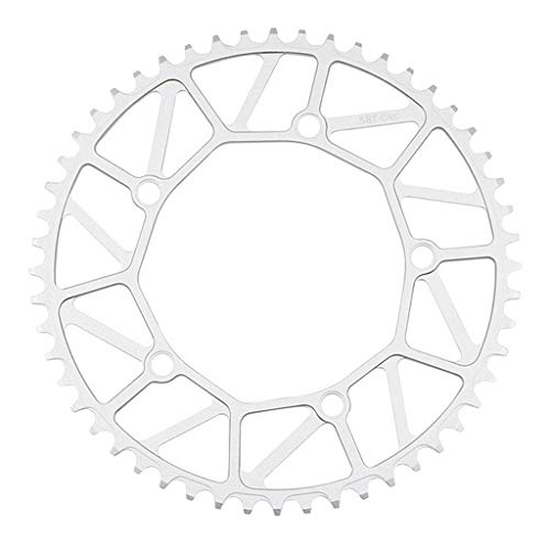 YANHAO Speed Kettenblatt 130BCD-Faltradkettenkettenring schmales breites Kettenrad für 9 10 11 Geschwindigkeit 46T 48T 52T 54T 56T 58T Faltbares Fahrrad MTB Reparaturteile (Color : Silver 58T) von YANHAO