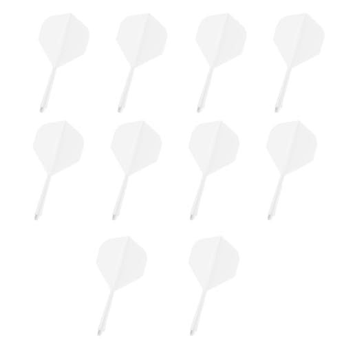 YANINEE 10 Stück Dart Flights mit Schäfte Stabil, 70mm Kunststoff Standard Dart Zubehör für Darts Dartpfeil Spiel (Weiß) von YANINEE