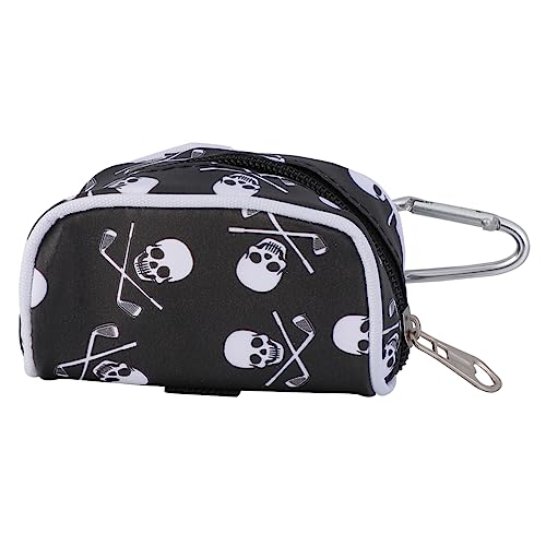 YARNOW Skull Head Golf Ball Aufbewahrungstasche Robuster Leichter Tees und Ballhalter Einzigartiges Design Praktische Ball Tragetasche für Golfer Schwarz von YARNOW