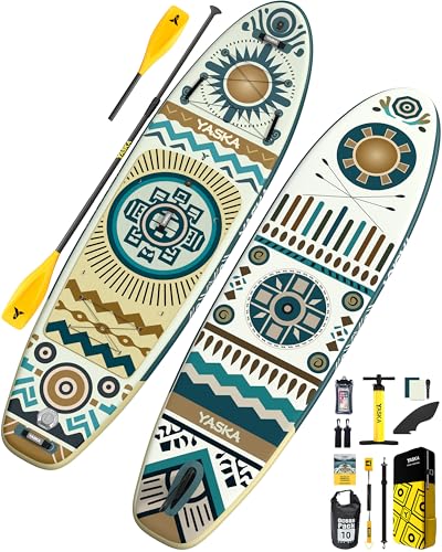 YASKA Stand Up Paddling Board Aufblasbar - Premium Sup Board mit Universal Kamerahalterung, Komplettes Stand Up Paddle Zubehör für Erwachsene & Jugendliche Aller Niveaus (Verde) von YASKA