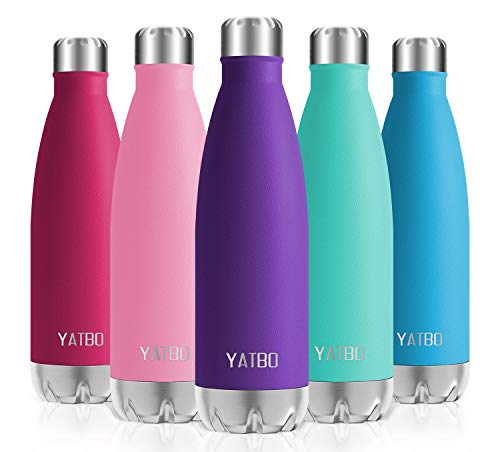 YATBO Vakuum Edelstahl Trinkflasche, 750ml Sport Wasserflasche - Ideale Isolierte Thermosflasche, Auslaufsicher, Kohlensäure geeignet, Isolierflasche für Kinder, Schule, Fahrrad, Laufen, Yoga, Lila von YATBO