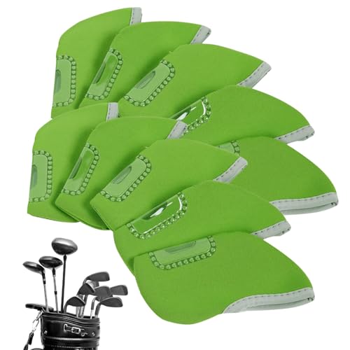 Golfschläger-Eisenhüllen,Golfschläger-Eisenhüllen - 10 Stück Iron Head Covers Golfschlägerhüllen mit sichtbarem Design,Golfschlägerkopfhüllen Freunde, Familie, Golfschläger von YAVQVIN
