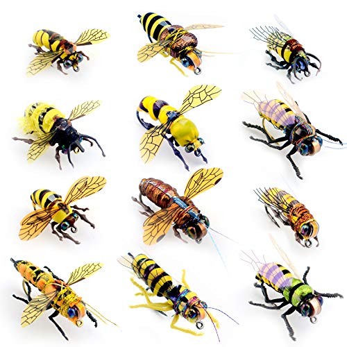 Fliegenfischen-Set Fliegensortiment – Wild Bee Flight Serie (Serie C) von YAZHIDA