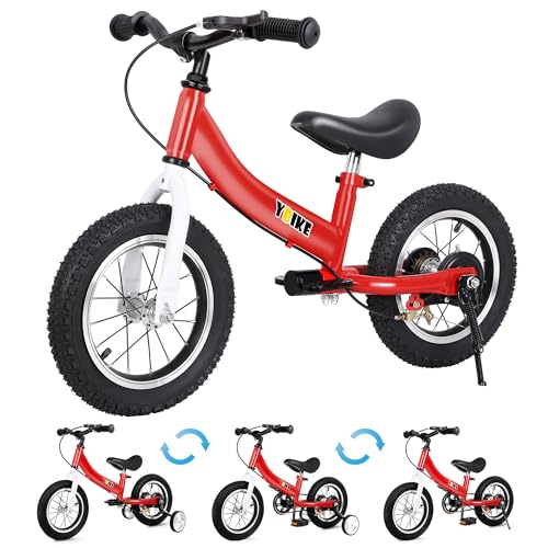 YBIKE 2 in 1 Laufrad, Kinderlaufrad und Kinderfahrrad Dual-Use-Funktion, geeignet für Kinder im Alter von 1-7, 12,14,16 Zoll mit Bremse, Pedal, Trainingstheorie von YBIKE