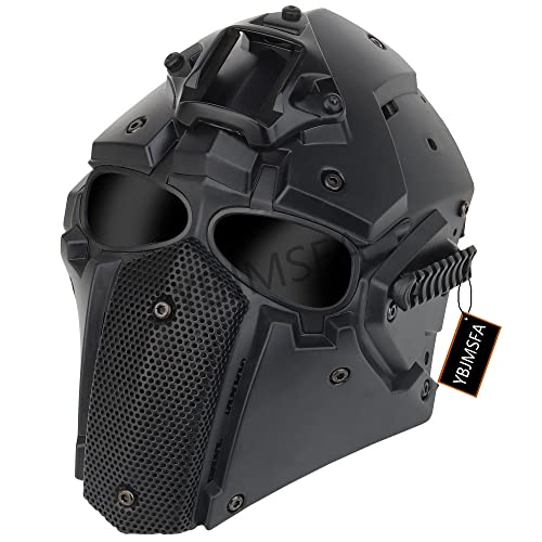 Airsoft-Maske im Helmmodusmit Schutzbrillen-Seitenschienen Und NVG-Halterung Vollgesichtsschutz-Vollgesichtsmaske von YBJMSFA