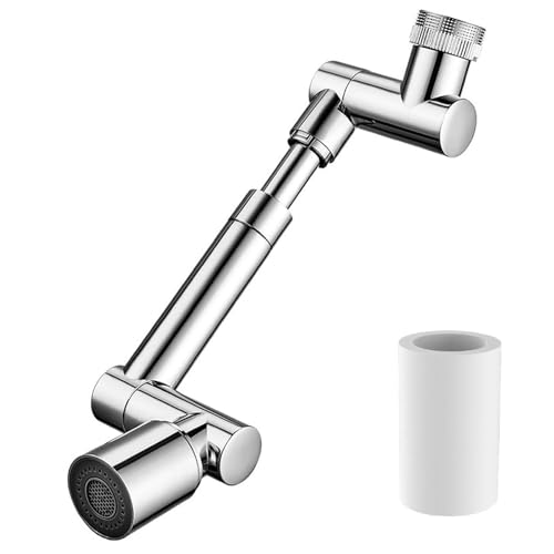 Timnamie-Wasserhahnbefestigung rotierender Wasserhahn All-Anpassable Tapfertender-1440 ° Rotation Roboterarm Universalmodell Dual-Mode-Abweichung aus Edelstahl rotatierende Länderhahn-Erweiterung von YCVAWEOD