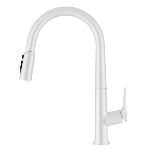 YCVAWEOD 3 -Wege Chrom Küchenarmatur Pull Down Swan Neck Spüle Tap 3 in 1 Eingriff Mixer für Küche Vielseitige Ausziehausspout Modernes Design für den einfachen Gebrauch LWX von YCVAWEOD