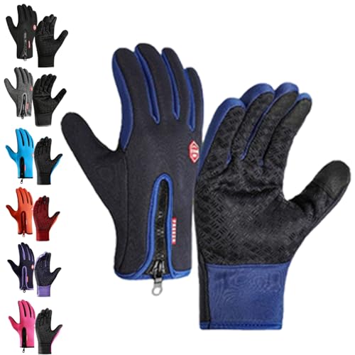 YCYATS Freezer Thermo Handschuhe, Freezer Pro Handschuhe, Thermo Alpina Handschuhe Freezerv, Outdoor-Touchscreen-Winterhandschuhe Mit Wasserabweisung (Blau, L) von YCYATS