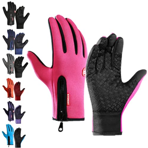 YCYATS Freezer Thermo Handschuhe, Freezer Pro Handschuhe, Thermo Alpina Handschuhe Freezerv, Outdoor-Touchscreen-Winterhandschuhe Mit Wasserabweisung (Rosa, L) von YCYATS