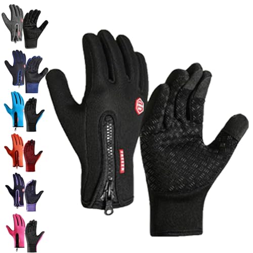 YCYATS Freezer Thermo Handschuhe, Freezer Pro Handschuhe, Thermo Alpina Handschuhe Freezerv, Outdoor-Touchscreen-Winterhandschuhe Mit Wasserabweisung (Schwarz, XL) von YCYATS
