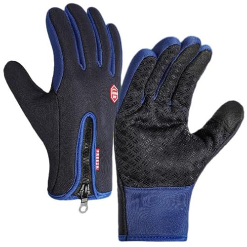 YCYATS Freezer Thermo Handschuhe, Warme Winterhandschuhe mit wasserabweisender Beschichtung und Touchscreen-Funktion, ideal für Outdoor-Arbeiten, Laufen und Radfahren (Blau, L) von YCYATS