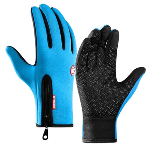 YCYATS Freezer Thermo Handschuhe, Warme Winterhandschuhe mit wasserabweisender Beschichtung und Touchscreen-Funktion, ideal für Outdoor-Arbeiten, Laufen und Radfahren (Hellblau, L) von YCYATS