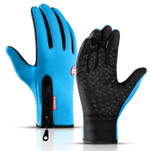 YCYATS Freezer Thermo Handschuhe, Warme Winterhandschuhe mit wasserabweisender Beschichtung und Touchscreen-Funktion, ideal für Outdoor-Arbeiten, Laufen und Radfahren (Hellblau, S) von YCYATS