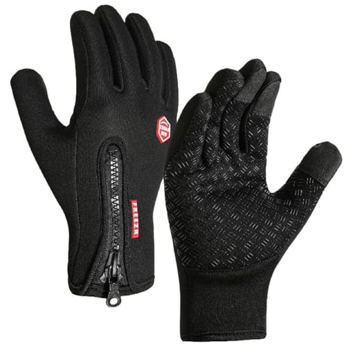 YCYATS Freezer Thermo Handschuhe, Warme Winterhandschuhe mit wasserabweisender Beschichtung und Touchscreen-Funktion, ideal für Outdoor-Arbeiten, Laufen und Radfahren (Schwarz, L) von YCYATS
