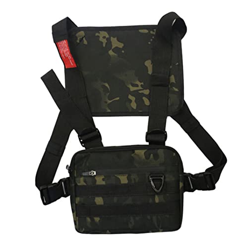 Brust-Rig-Tasche, multifunktionale Taillen-Vordertasche, Weste, Hüfttasche, Umhängetasche for Wandern, Laufen, Camping, Tarnung, Lauftasche (Color : Camouflage) von YCYNPXIR