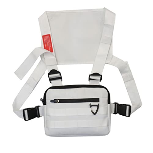Brust-Rig-Tasche, multifunktionale Taillen-Vordertasche, Weste, Hüfttasche, Umhängetasche for Wandern, Laufen, Camping, Tarnung, Lauftasche (Color : White) von YCYNPXIR
