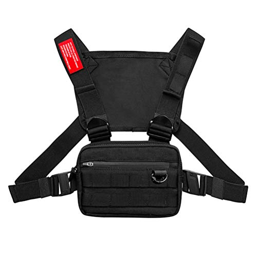 Sahgsa Hüfttasche, verstellbare Brusttasche for Herren und Damen, Sport-Brusttasche for Reisen, Outdoor, Wandern, Radfahren (Color : Black) von YCYNPXIR