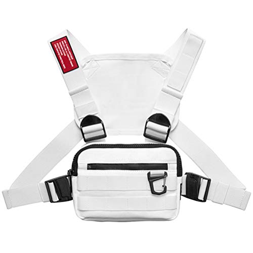 Sahgsa Hüfttasche, verstellbare Brusttasche for Herren und Damen, Sport-Brusttasche for Reisen, Outdoor, Wandern, Radfahren (Color : White) von YCYNPXIR