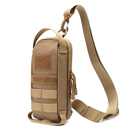Taktische Sling Umhängetasche Militär Brust Tasche Gürtel Taille Pack Multifunktionale Fanny Pack for Jagd Outdoor EDC Werkzeug Tasche (Color : Khaki) von YCYNPXIR