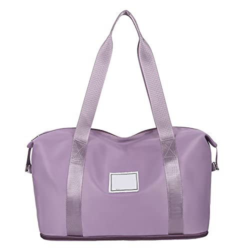 Travel Duffel Tote Bag,Waterproof Shoulder Weekender Bag for Women and Men Swim Sports Travel Gym Bag,Foldable Bag Lightweight Purple von YCYUYK
