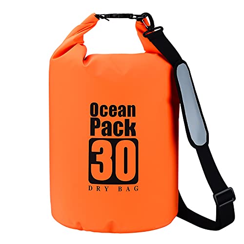 YCYUYK Wasserdichter Trockensack mit 2 l Gurt, Roll-Top-Sack für Kajakfahren, Rafting, Bootfahren, Schwimmen, Camping, Strand (Orange) von YCYUYK