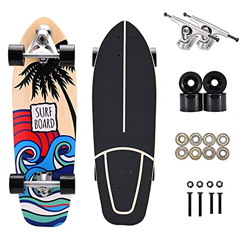 29-Zoll-Profi-Carving-Skateboard, Street-Surf-Pump-Skateboard, konkaves Cruiser-Komplettboard für Anfänger, 7-lagiges Ahornholz, ABEC-9-Lager von YDAWRY