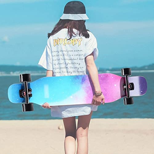 43-Zoll-Longboard-Skateboard, komplettes 7-lagiges konkaves Deck aus Ahornholz, Tricks-Skateboard für Erwachsene, Jungen und Mädchen, vierrädriger Roller, Anfänger, professionelles Skateboard von YDAWRY