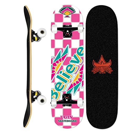 Anfänger-Skateboard, bunt, 31 x 8 Zoll Ahorn-Komplett-Skateboards, Standard-Skateboard für Kinder, Street-Skateboard-Deck von YDAWRY