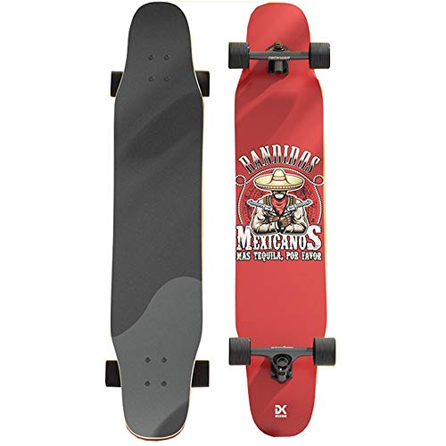 Skateboard 46,5" x9,8 Langplattengravur Geeignet für Erwachsene Jugendliche Professionelles Bambus-Skateboard Hochgeschwindigkeitslager Tragfähigkeit 330 Pfund Kinder Komplett von YDAWRY