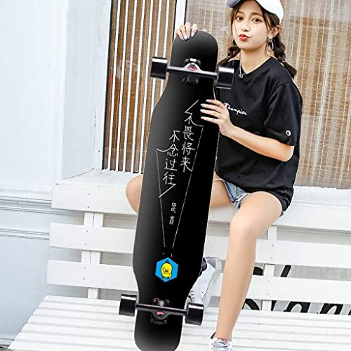 -Skateboard Anfänger Ahorn Longboard Vierrädriger Roller Jungen und Mädchen Professionelles Skateboard Teenager Brush Street Dance Board von YDAWRY