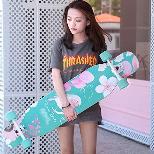 -Skateboard Deck Maple Longboard Erwachsene Skateboard Teen Professional Brush Street Dance Board Anfänger Allrad-Roller von YDAWRY